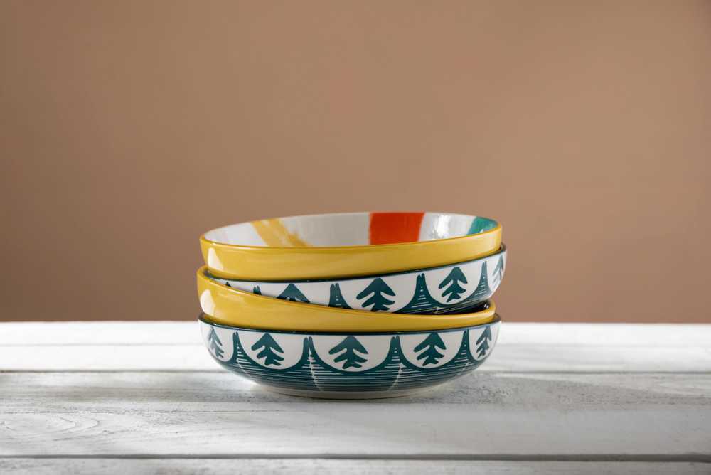 Mikasa Kameninová miska Green Leafy Pattern, 21 cm