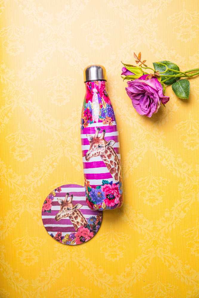 Mikasa Wild at Heart Láhev na vodu, 500 ml, motiv žirafy