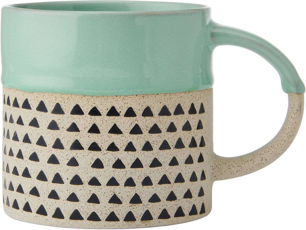 Mikasa Kameninový hrnek Wax Resist Green Glaze, 390 ml