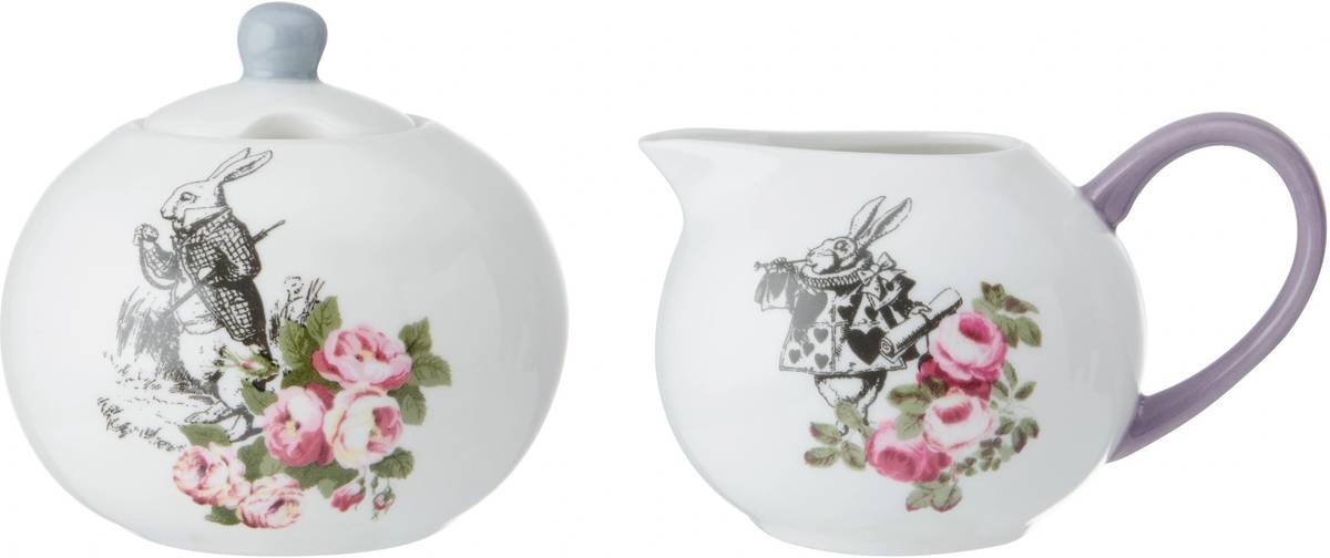 Mikasa V&A Alice In Wonderland Cukřenka a mlékovka, 200 ml