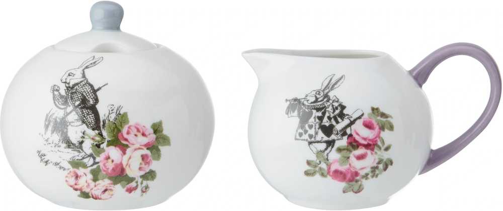 Mikasa V&A Alice In Wonderland Cukřenka a mlékovka, 200 ml