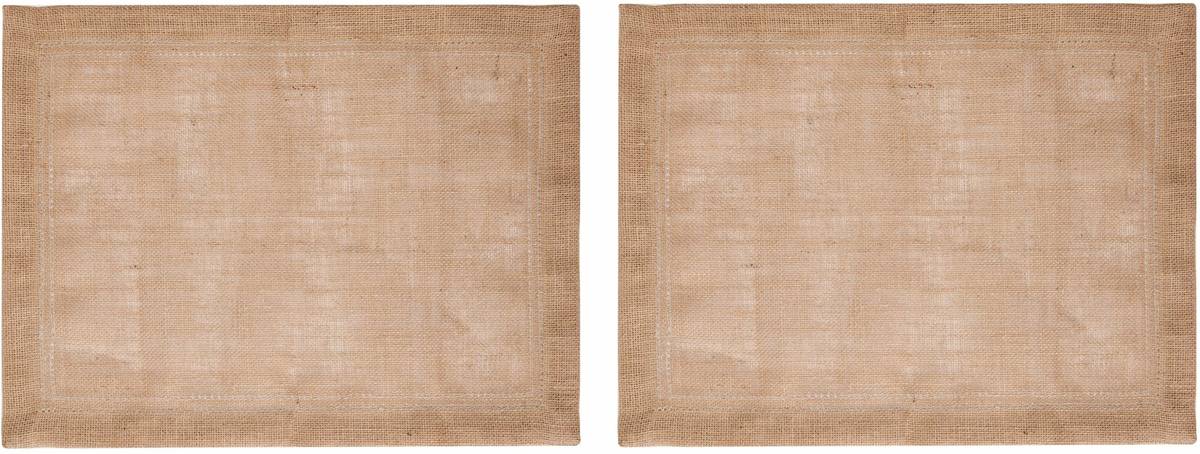 Mikasa 2ks jutových kulatých ubrusů, přírodní, 35cm x 45cm, s označením