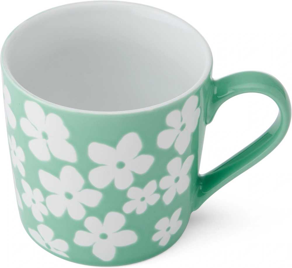 Mikasa Kameninový hrnek Wax Resist Green Flower, 360 ml