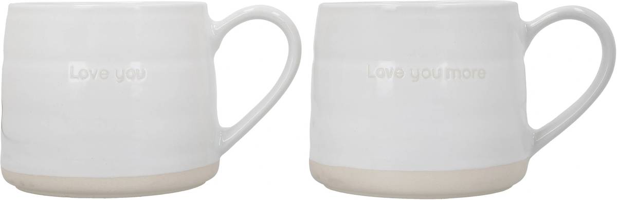 Mikasa Farmhouse Sada kameninových hrnků Love You, 380 ml, 2 ks