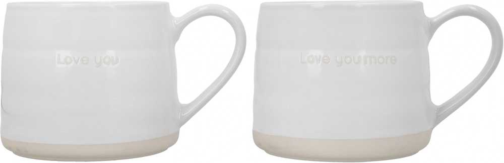 Mikasa Farmhouse Sada kameninových hrnků Love You, 380 ml, 2 ks