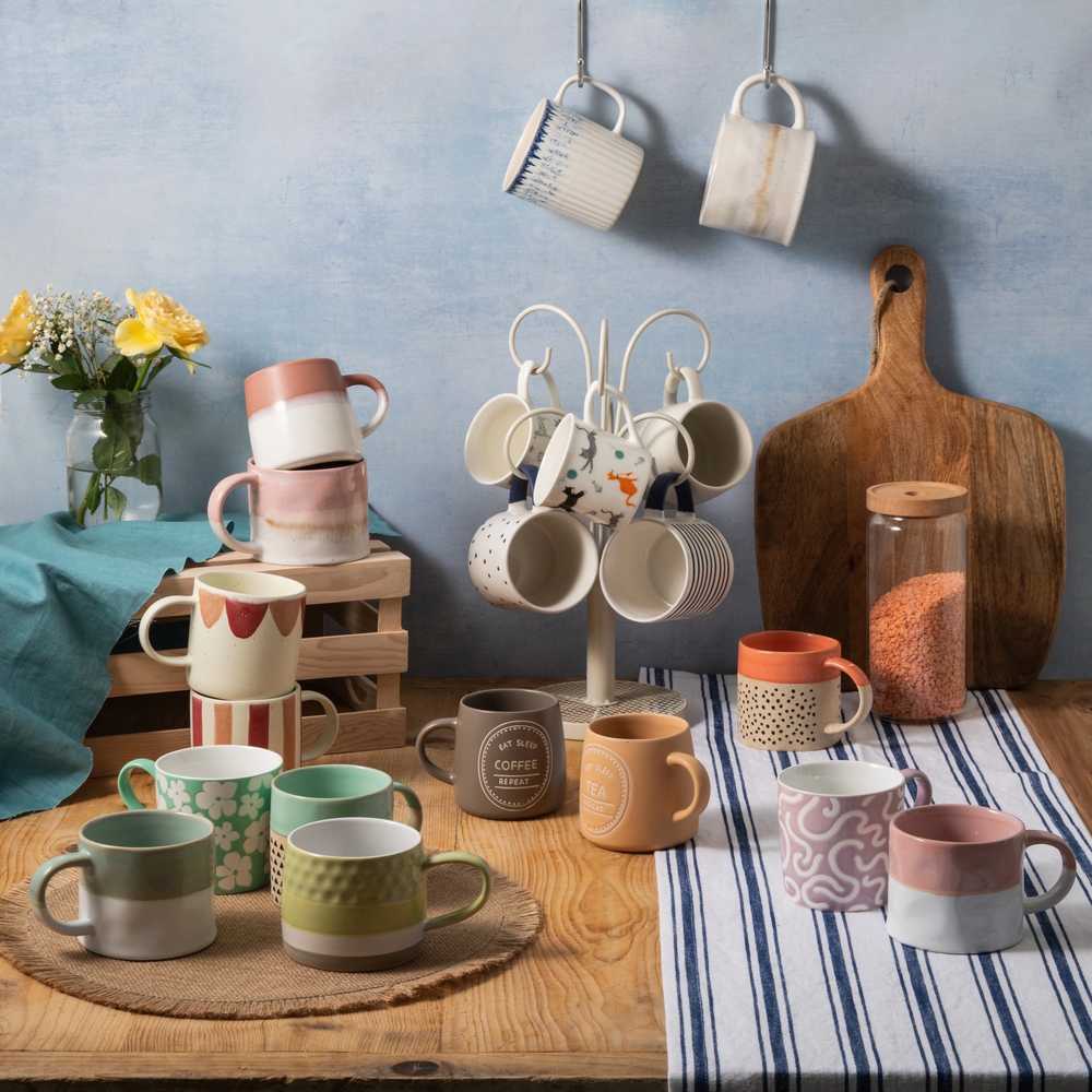 Mikasa Kameninový hrnek Pink Reactive Glaze, 450 ml