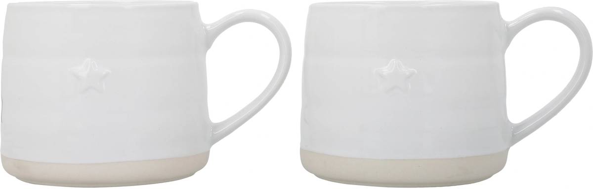 Mikasa Farmhouse Sada kameninových hrnků Star, 380 ml, 2 ks
