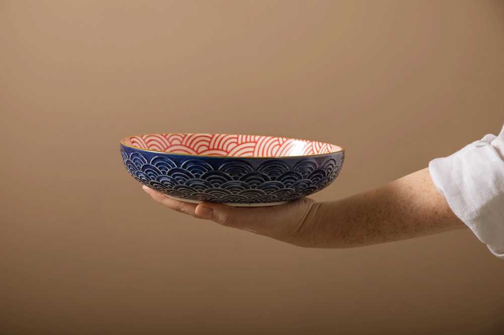Mikasa Kameninová miska Blue Arched Pattern, 21 cm