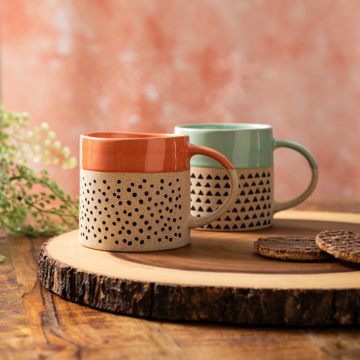 Mikasa Kameninový hrnek Wax Resist Orange Glaze, 390 ml