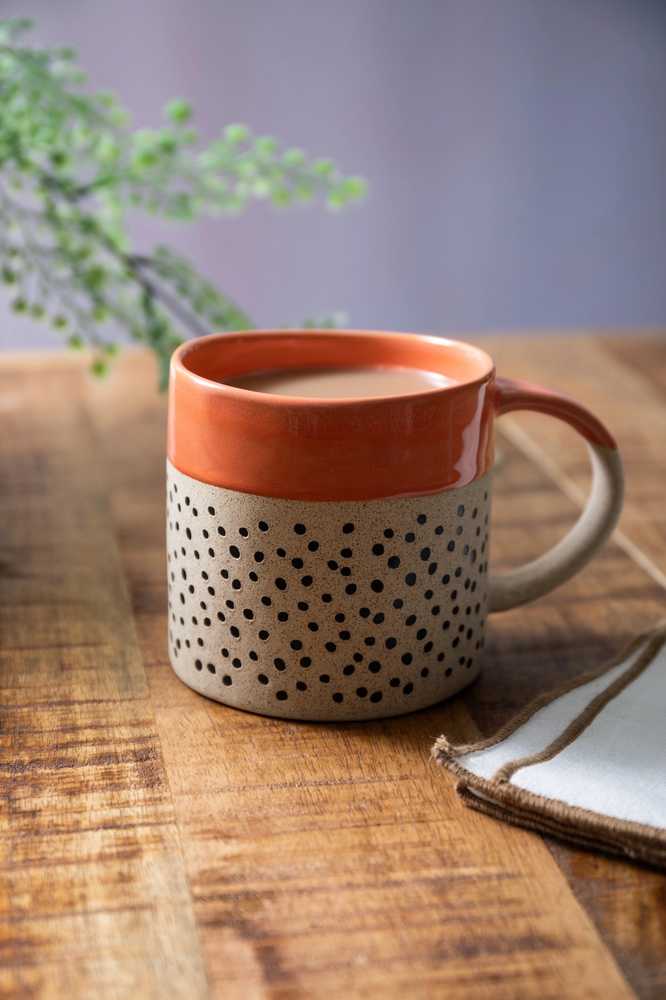 Mikasa Kameninový hrnek Wax Resist Orange Glaze, 390 ml