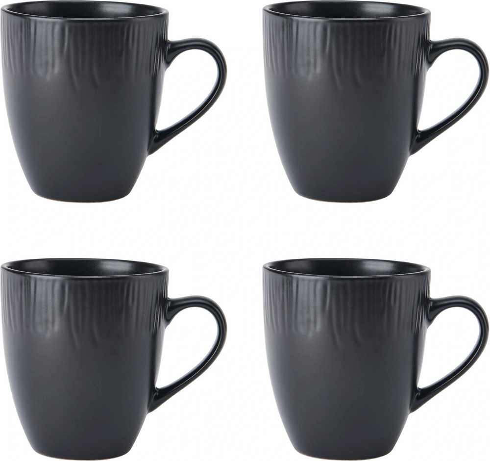 Mikasa Jardin Midnight Sada kameninových hrnků, 420 ml, 4 ks