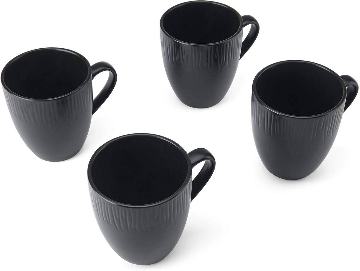 Mikasa Jardin Midnight Sada kameninových hrnků, 420 ml, 4 ks