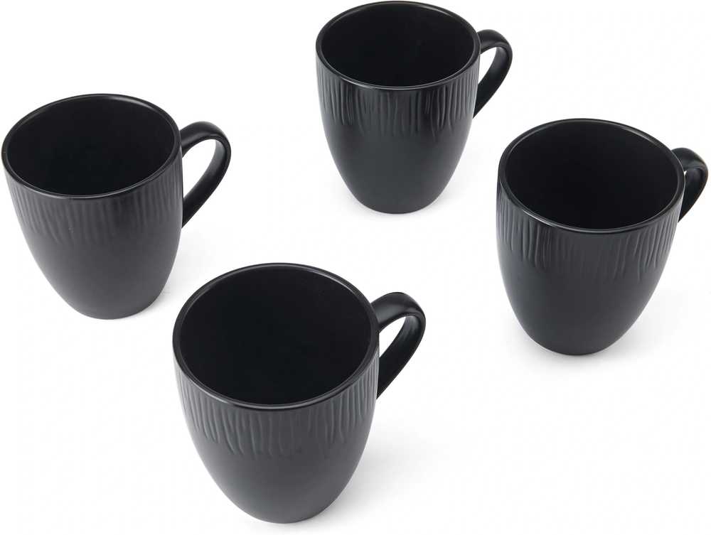 Mikasa Jardin Midnight Sada kameninových hrnků, 420 ml, 4 ks