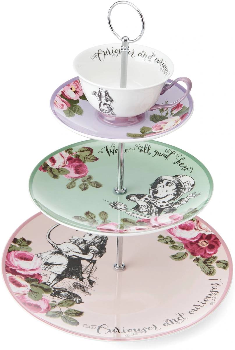 Mikasa V&A Alice In Wonderland Třípatrový etažér