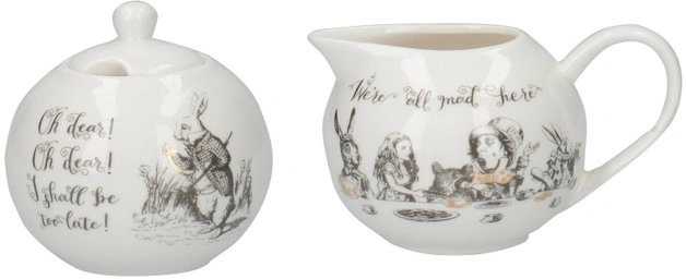 Mikasa V&A Alice In Wonderland Cukřenka a mlékovka