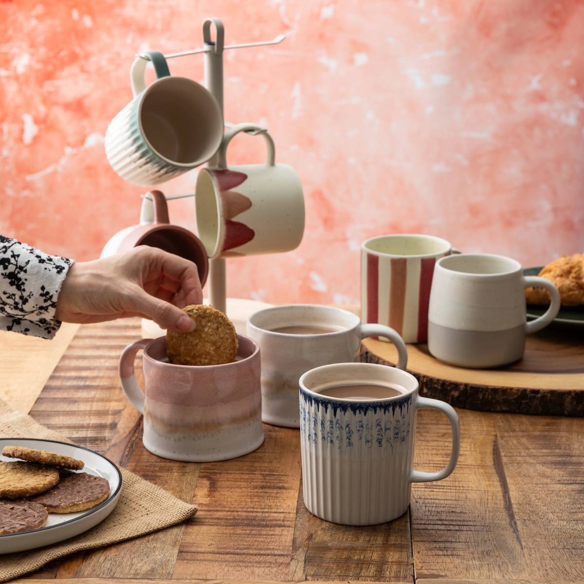Mikasa Kameninový hrnek White Reactive Glaze, 450 ml