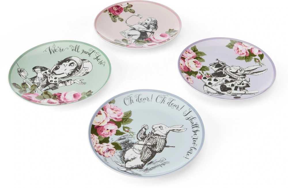 Mikasa V&A Alice In Wonderland Sada dezertních talířů, 4 ks