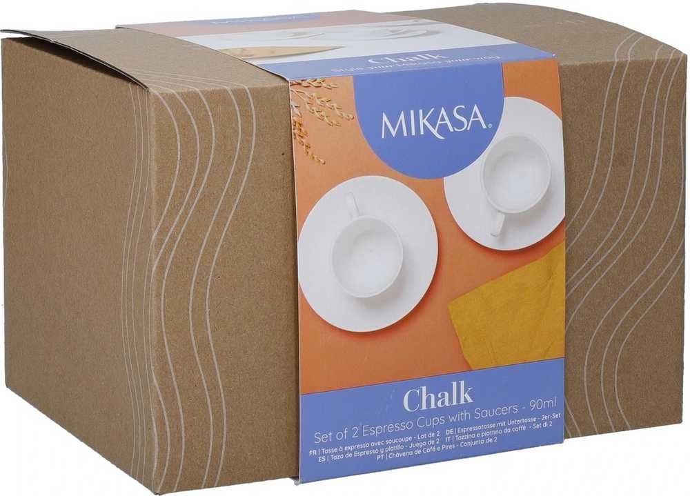 Mikasa Chalk Sada šálků s talířkem na espresso, 90 ml, 2 ks