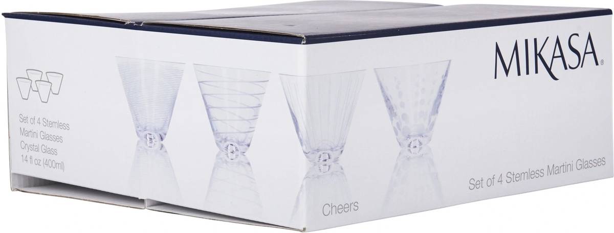 Mikasa Cheers Sada sklenic na martini bez stopky, 400 ml, 4 ks