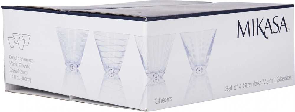Mikasa Cheers Sada sklenic na martini bez stopky, 400 ml, 4 ks