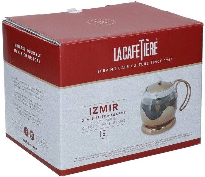 La Cafetière Konvička na čaj s infuzérem, měděná, pro 2 šálky