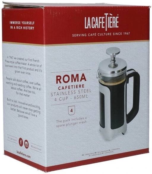 La Cafetière Roma French Press v nerezovém provedení, pro 4 šálky