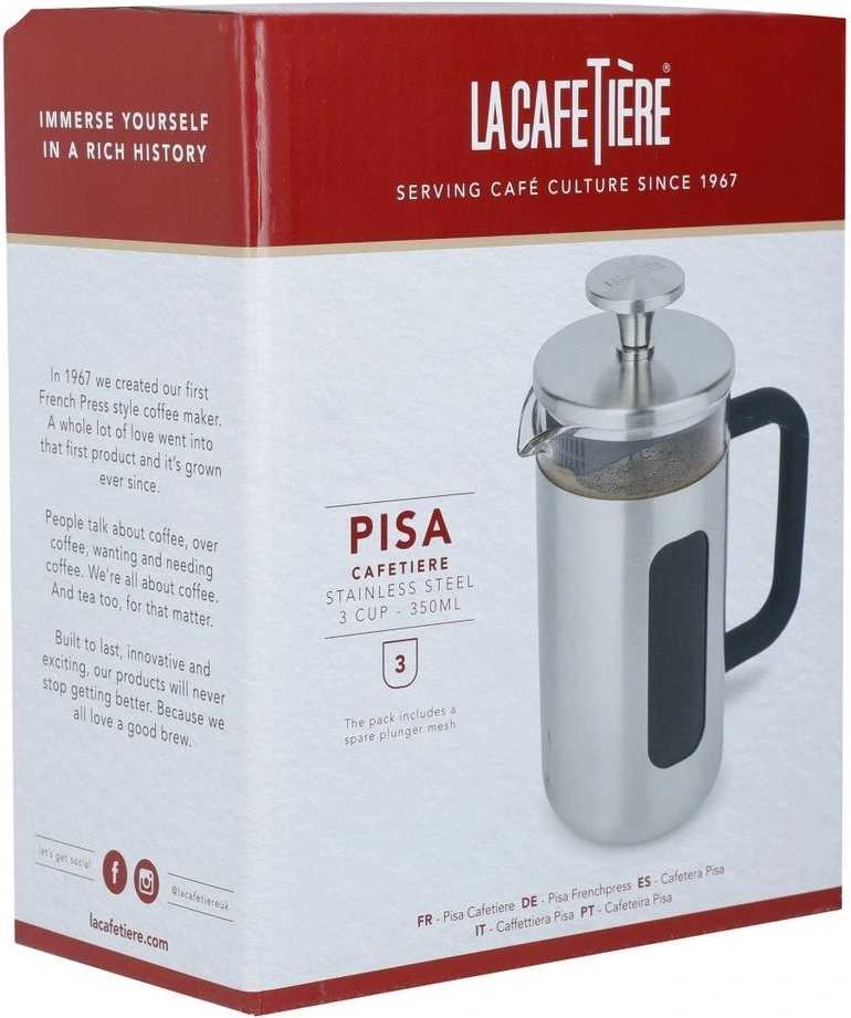 La Cafetière Pisa French Press v nerezovém provedení, pro 3 šálky