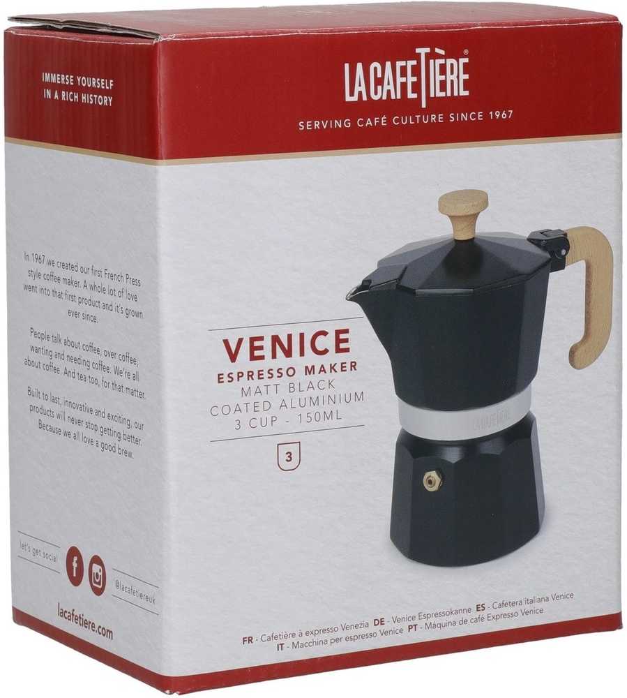 La Cafetière Venice Moka konvička, černá, pro 3 šálků