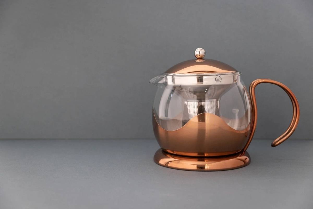 La Cafetière Konvička na čaj s infuzérem, měděná, pro 4 šálky