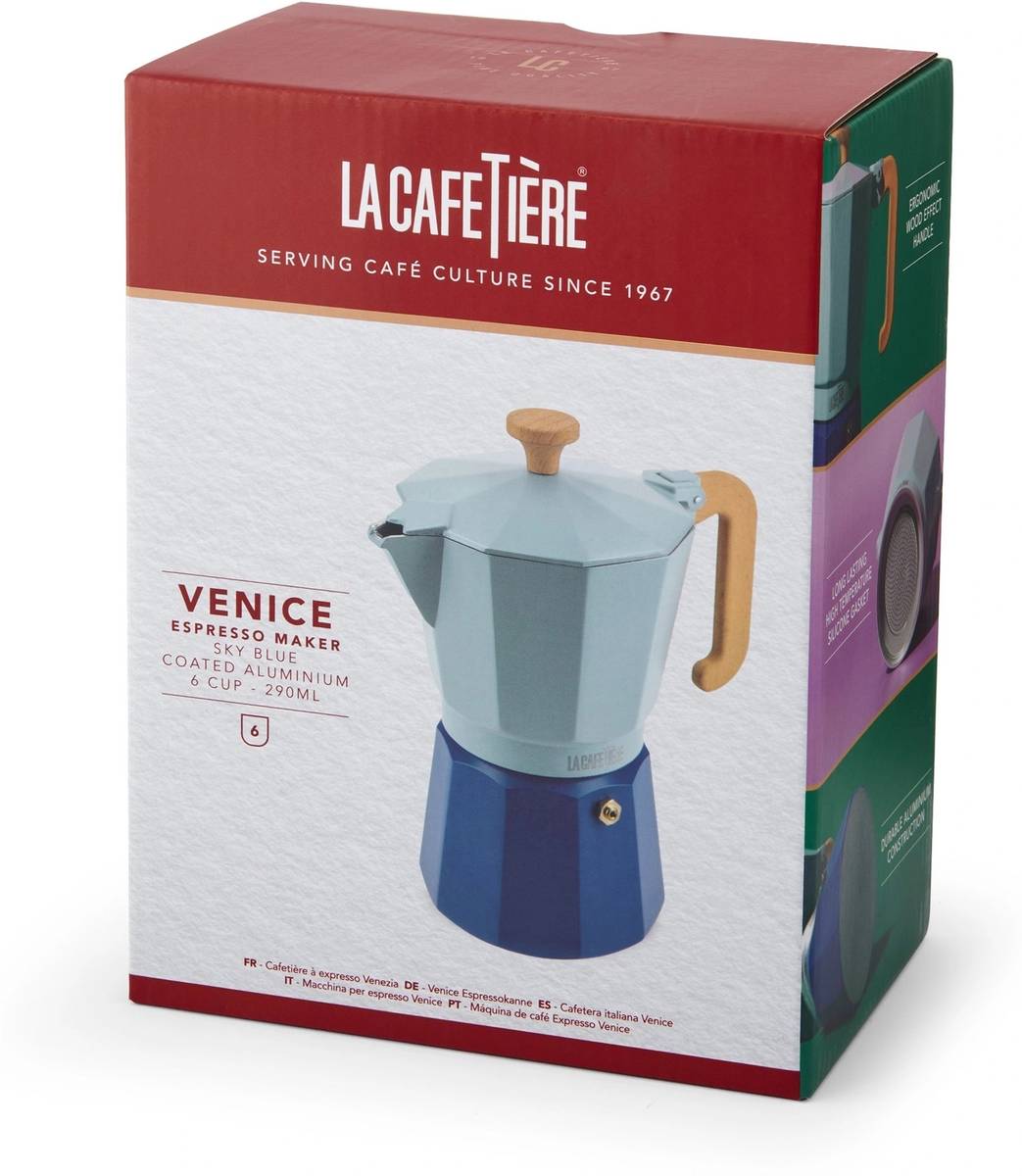 La Cafetière Venice Moka konvička na espresso, nebesky modrá, pro 6 šálků