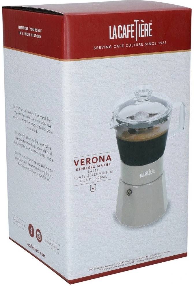 La Cafetière Verona Skleněný moka kávovar, béžová, pro 6 šálků