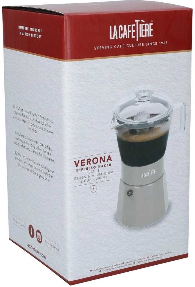 La Cafetière Verona Skleněný moka kávovar, béžová, pro 6 šálků