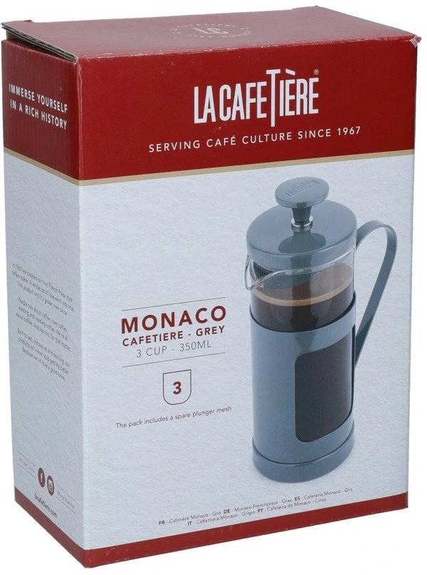 La Cafetière Monaco French Press Cool Grey, pro 3 šálky