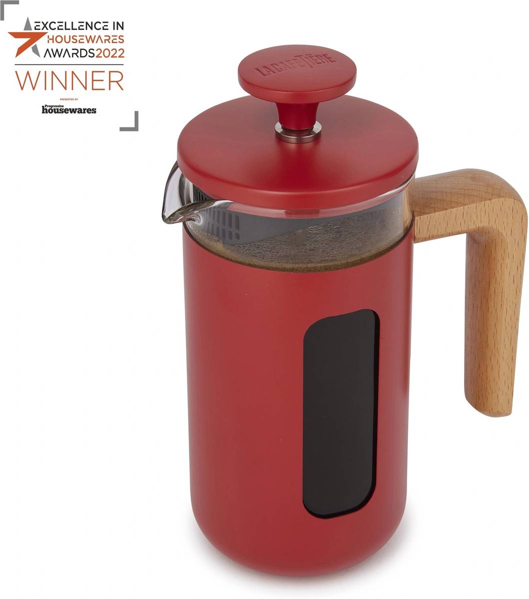 La Cafetière Pisa French Press z nerezové oceli, červená, pro 3 šálky
