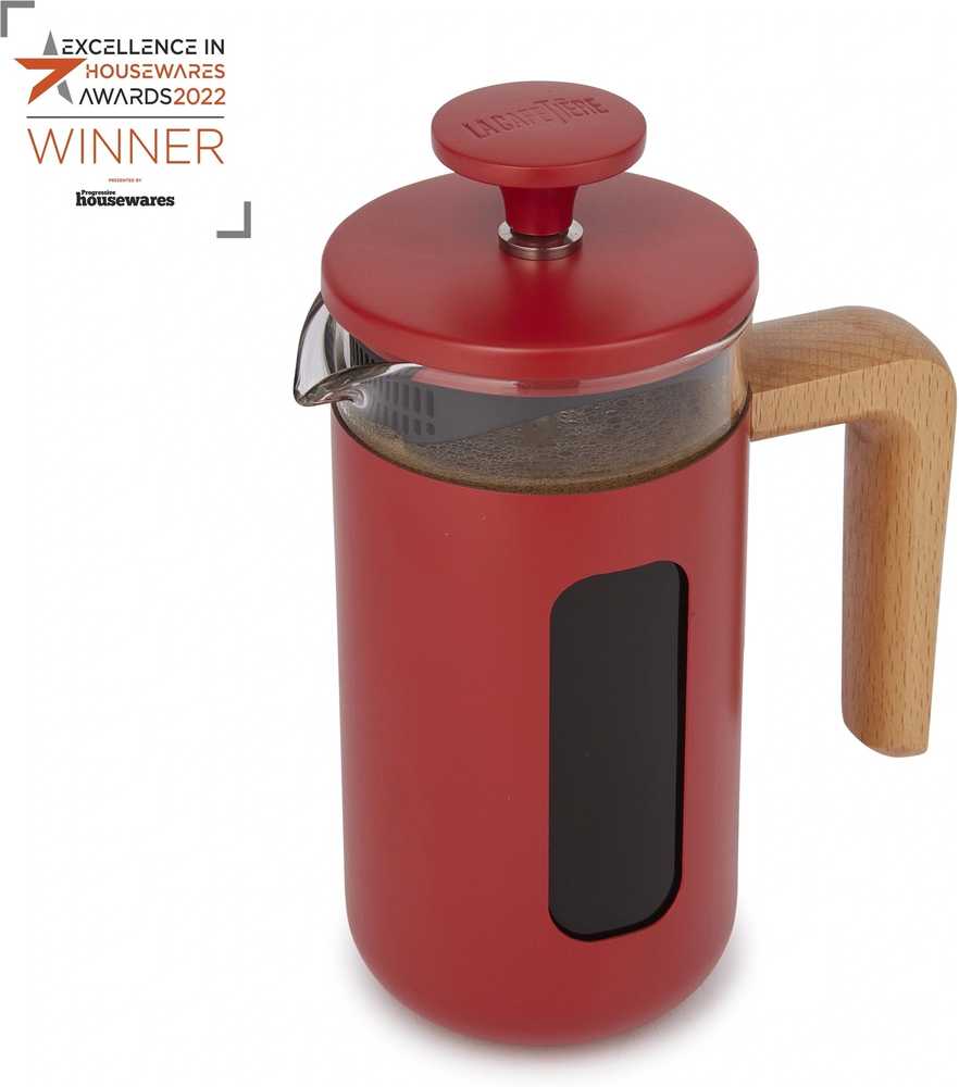 La Cafetière Pisa French Press z nerezové oceli, červená, pro 3 šálky