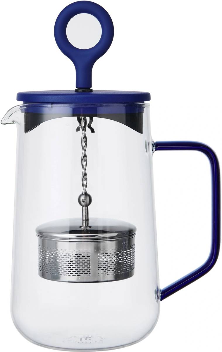 La Cafetière Gyro Skleněný konvice na čaj, s rotujícím infuzérem, modrá, 1.25 l