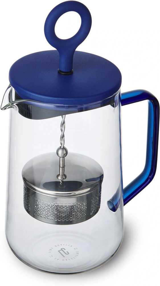 La Cafetière Gyro Skleněný konvice na čaj, s rotujícím infuzérem, modrá, 1.25 l