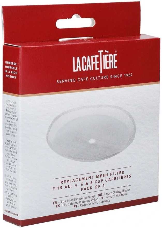La Cafetière Sada náhradních sítek pro French Press na čtyři, šest a osm šálků
