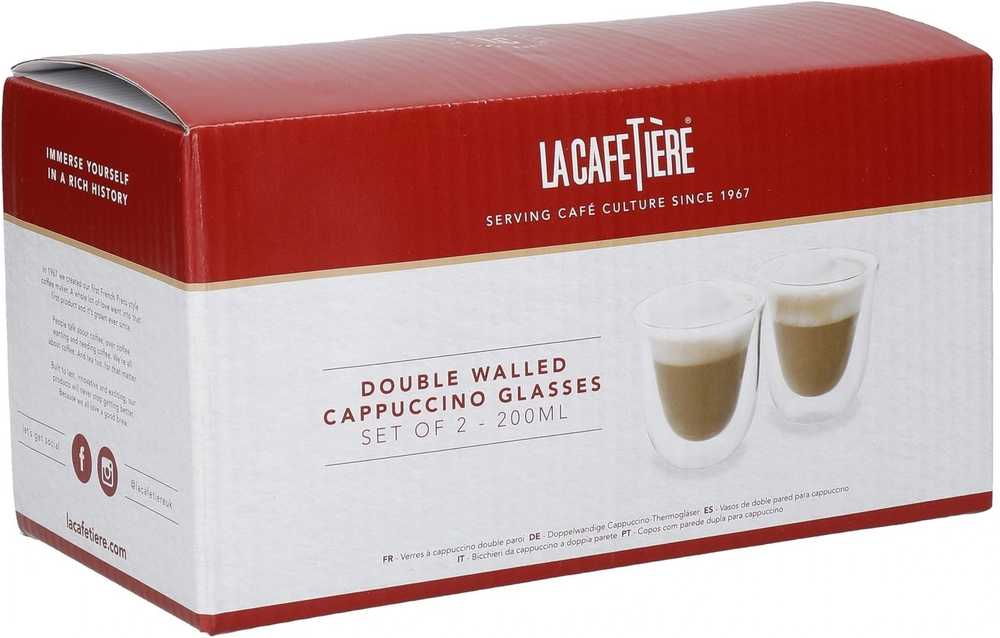 La Cafetière Dvoustěnné sklenice na cappuccino Jack, 200 ml, 2 ks