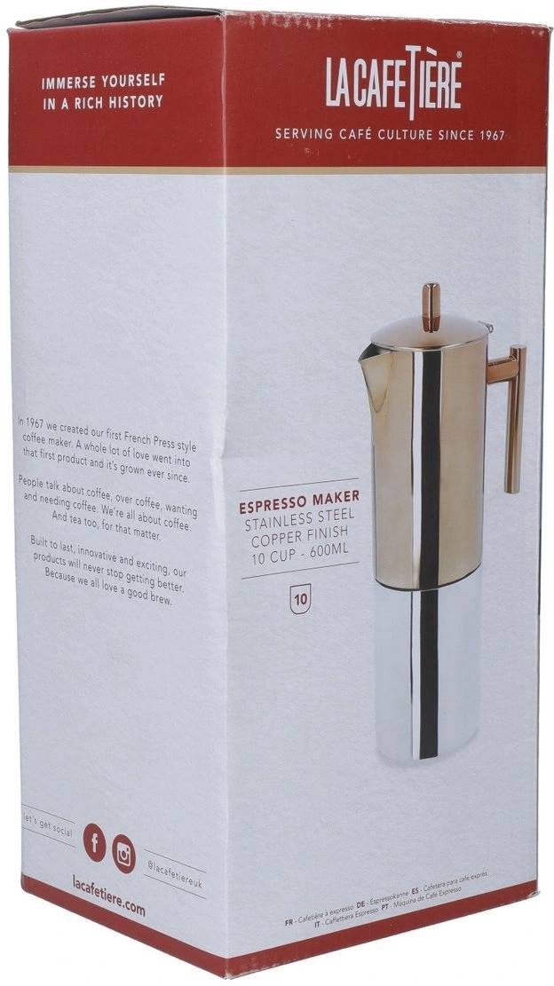 La Cafetière Konvička na přípravu espressa, 600 ml, pro 10 šálků