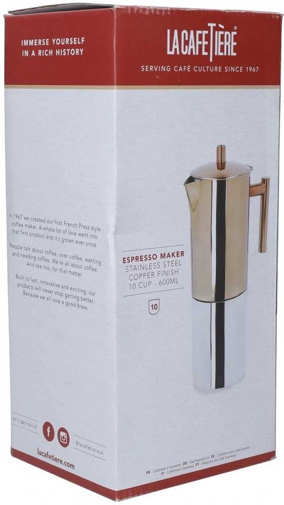 La Cafetière Konvička na přípravu espressa, 600 ml, pro 10 šálků