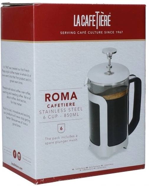 La Cafetière Roma French Press v nerezovém provedení, pro 6 šálků