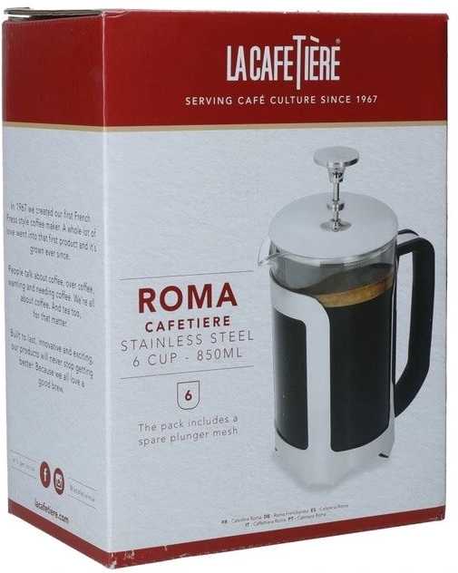 La Cafetière Roma French Press v nerezovém provedení, pro 6 šálků