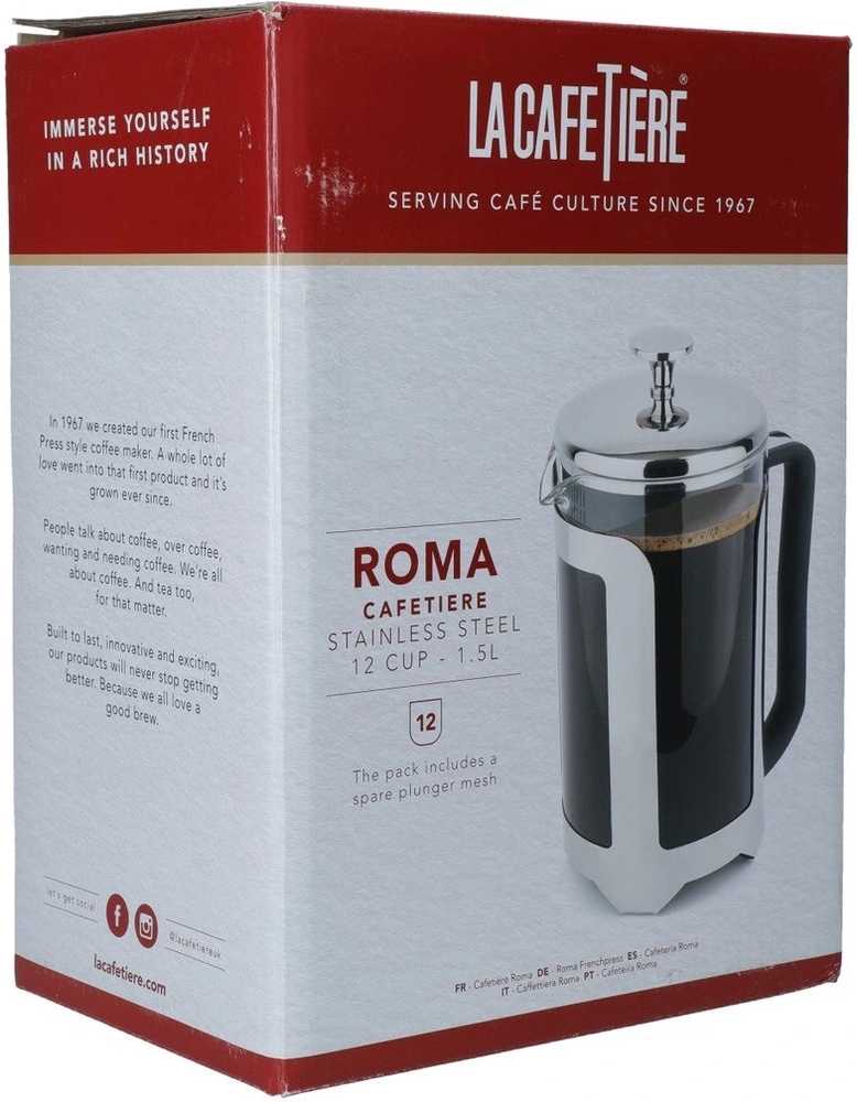 La Cafetière Roma French Press v nerezovém provedení, pro 12 šálků