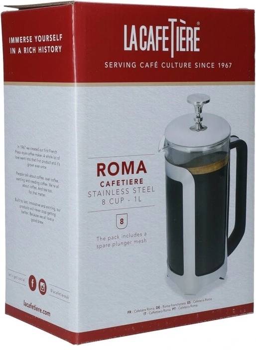 La Cafetière Roma French Press v nerezovém provedení, pro 8 šálků