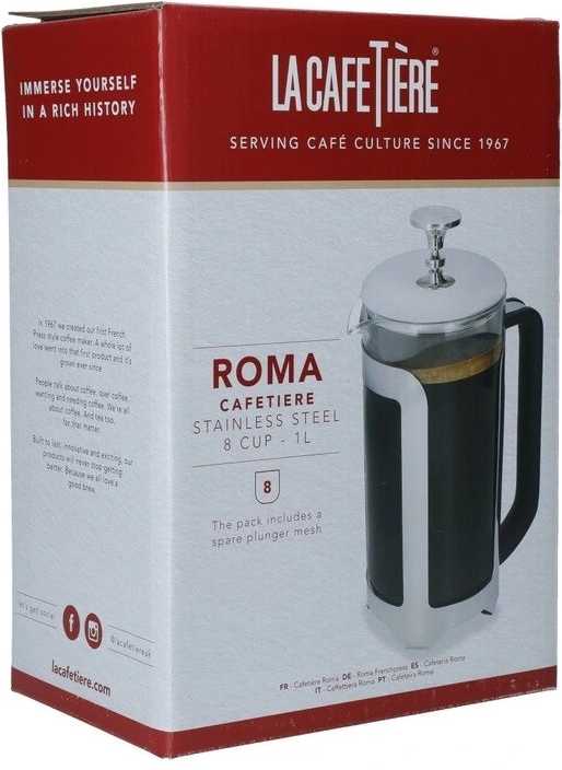 La Cafetière Roma French Press v nerezovém provedení, pro 8 šálků