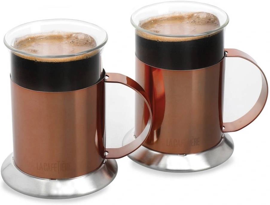 La Cafetière Sada dvou šálků s leštěným měděným povrchem, 2 ks