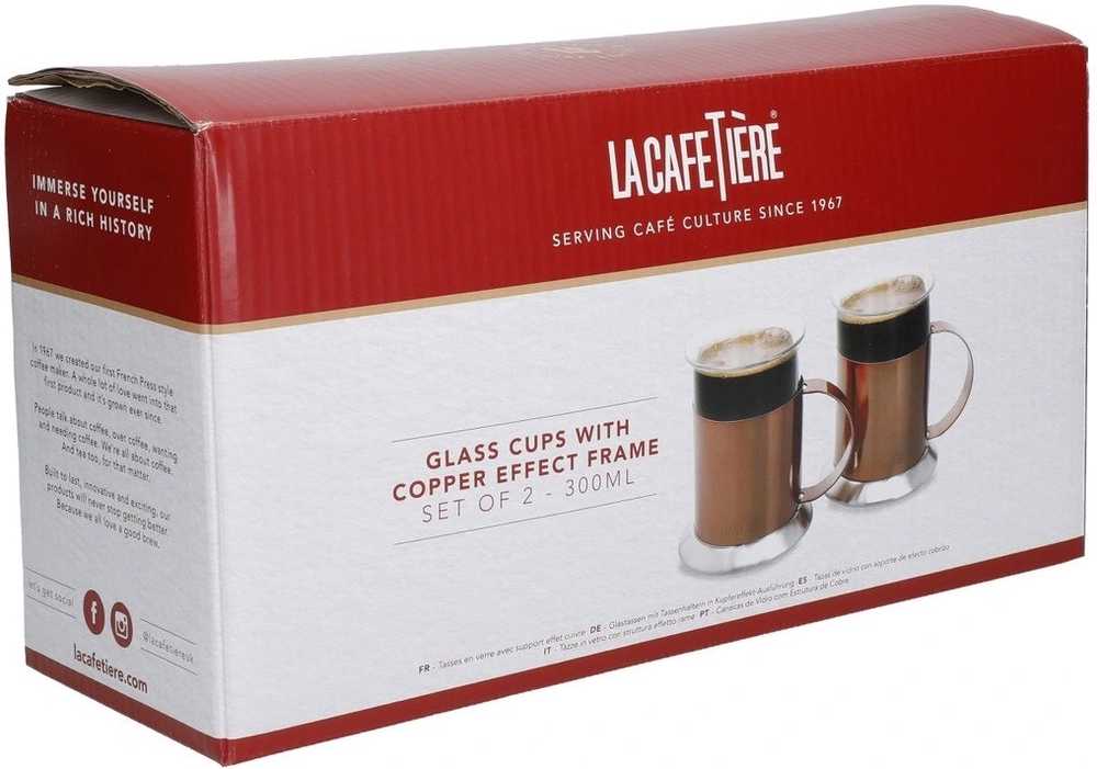 La Cafetière Sada dvou šálků s leštěným měděným povrchem, 2 ks