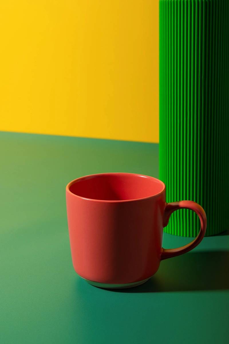 La Cafetière Kameninový hrnek, červená, 350 ml