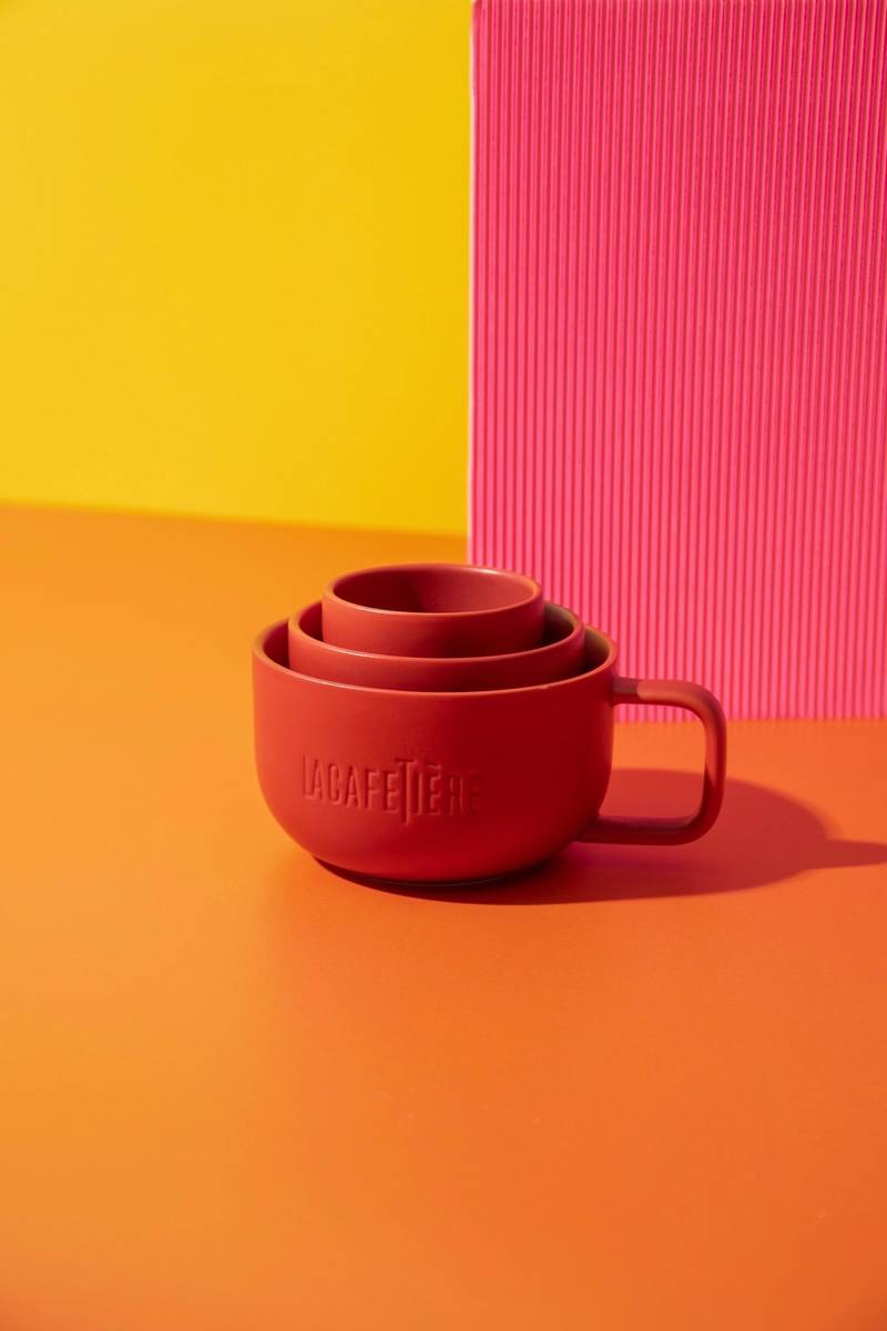 La Cafetière Sada hrnků, červená, 3 ks